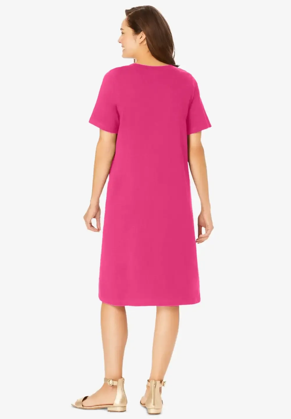 Perfect Short-Sleeve V-Neck Tee Dress