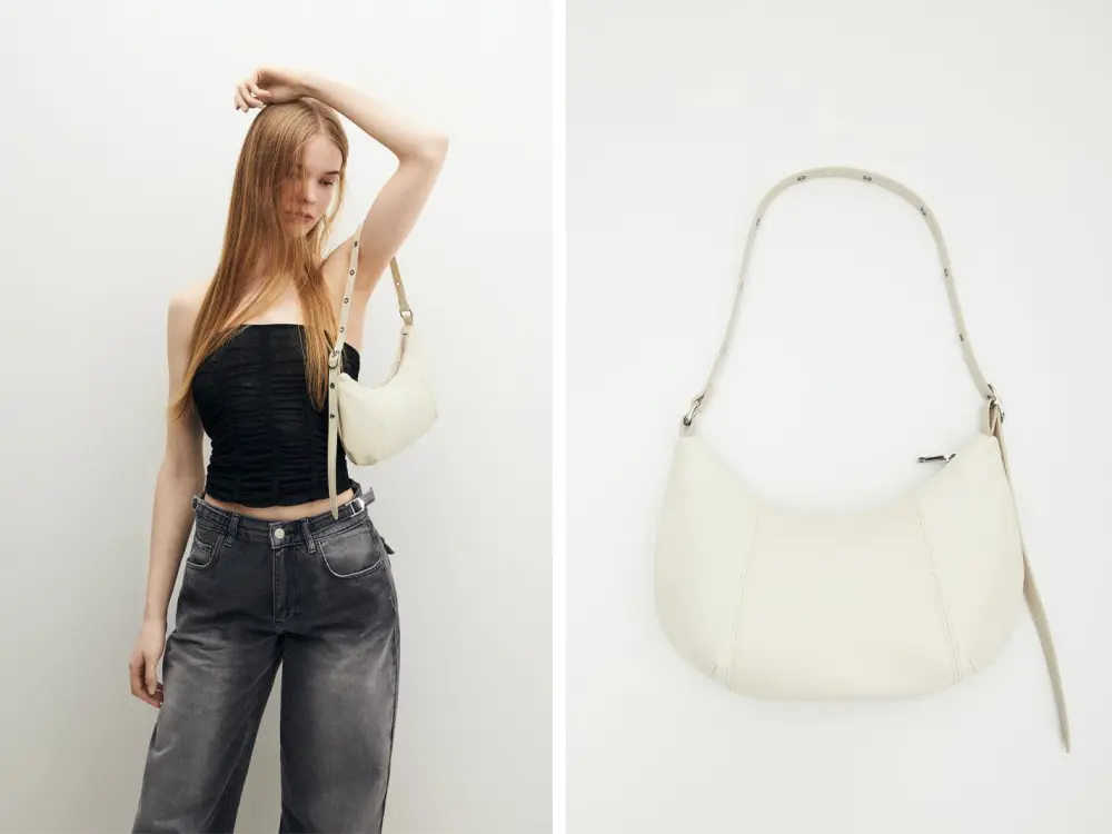 Bolso de hombro media luna