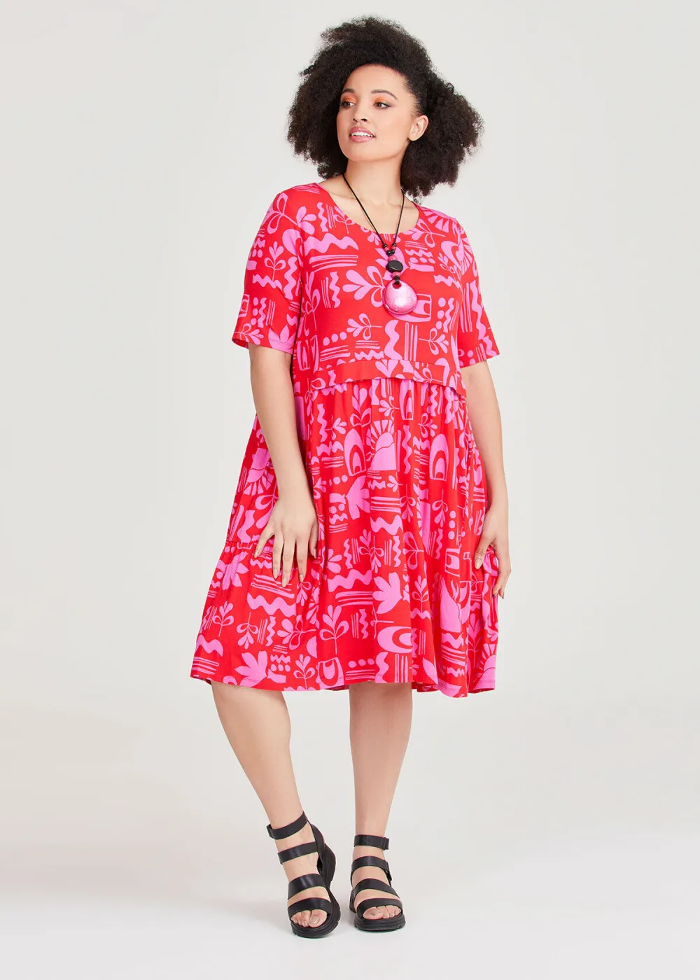 Natural Tango Tier Dress