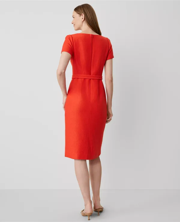 Tweed Short Sleeve Sheath Dress