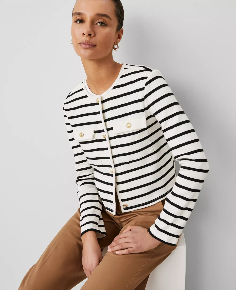 Weekend Collection Striped Knit Jacket