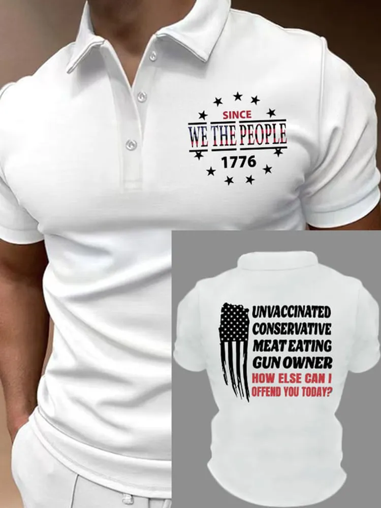 Men'S Shirt Since We The People 1776 Short-Sleeved POLO Shirt
