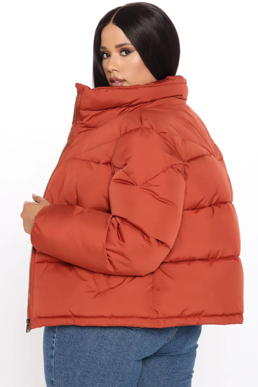 Climate Change Puffer Jacket - Rust