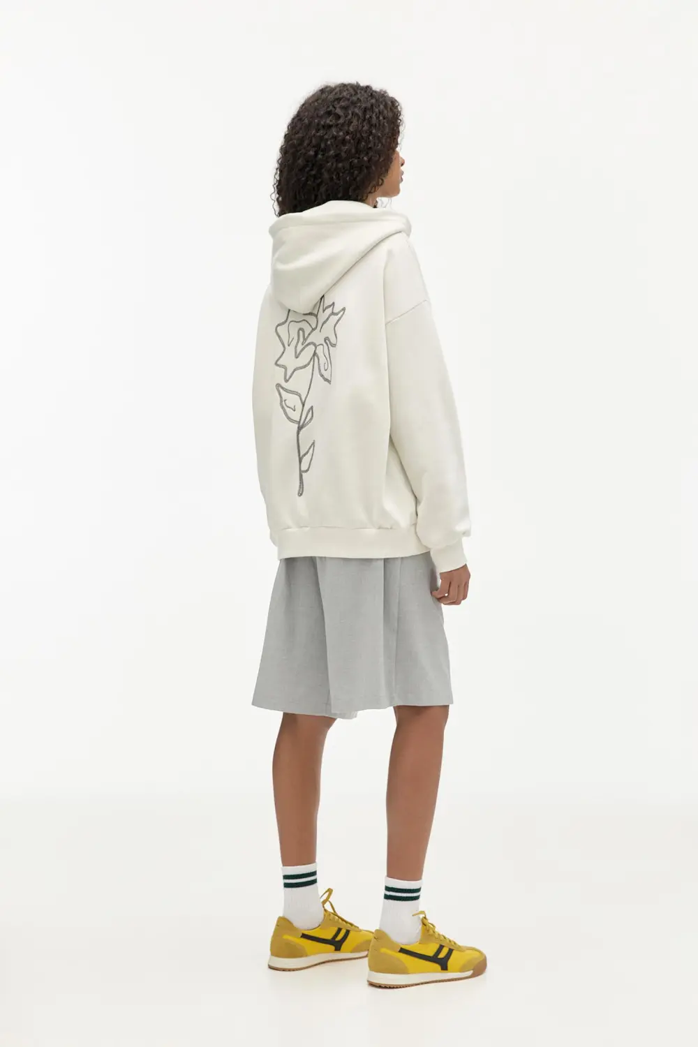 Sudadera capucha cremallera flor