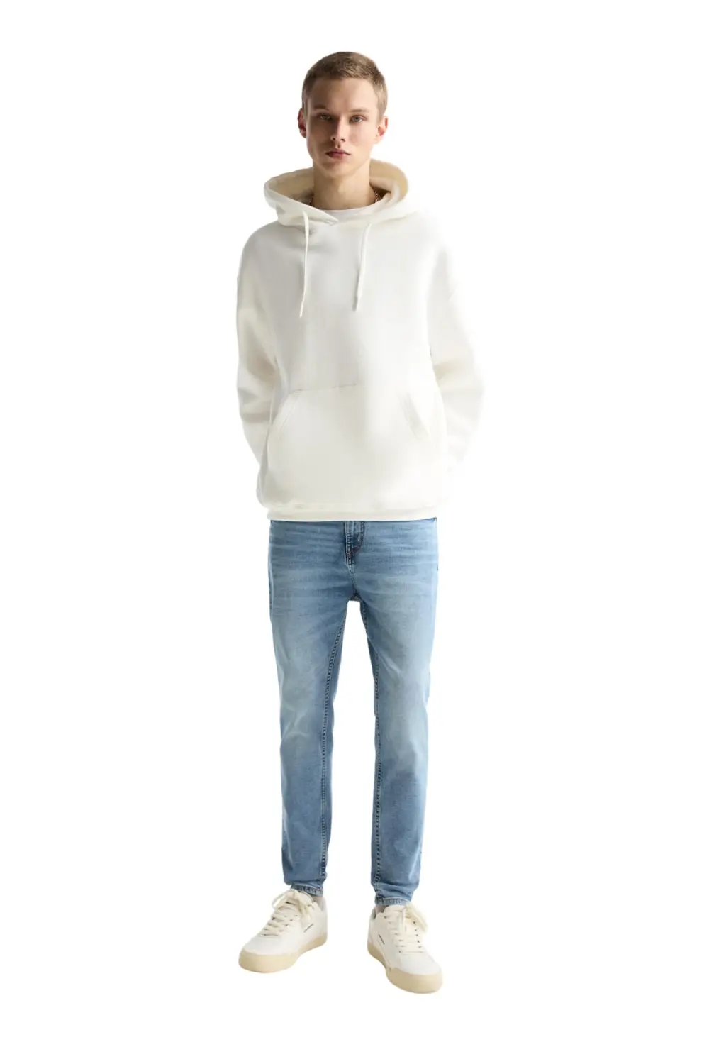 Washed carrot-fit jeans