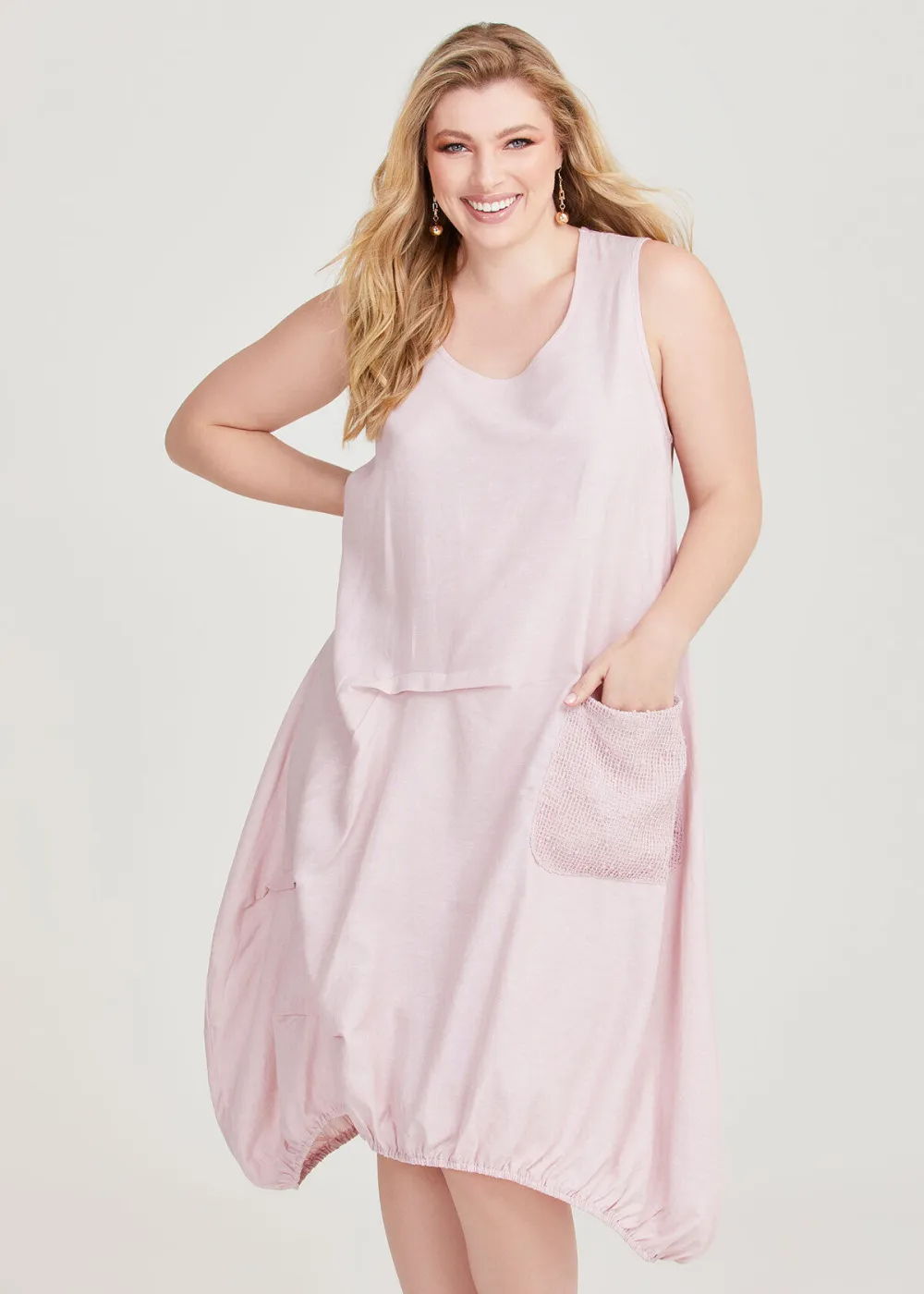 Tuck Front Linen Bamboo Dress