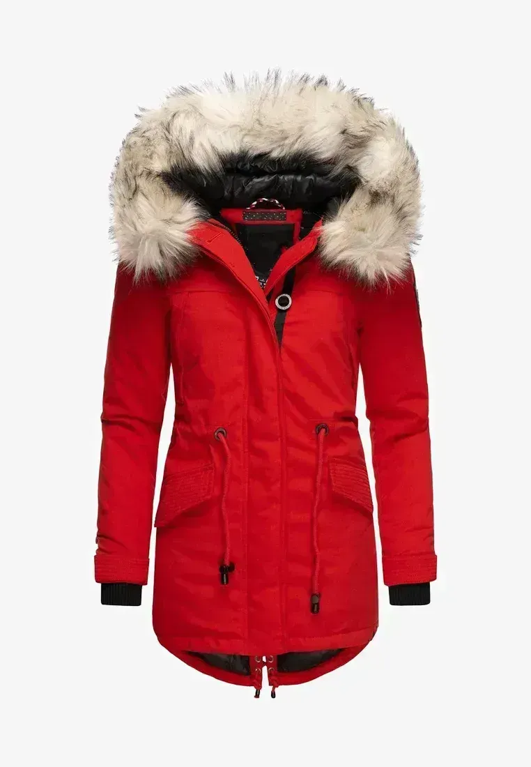 Warm winter ladies parka coat green