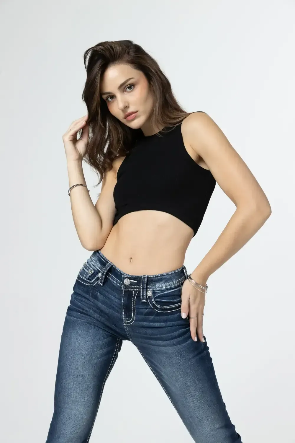 Ombre Cross Bootcut Jeans