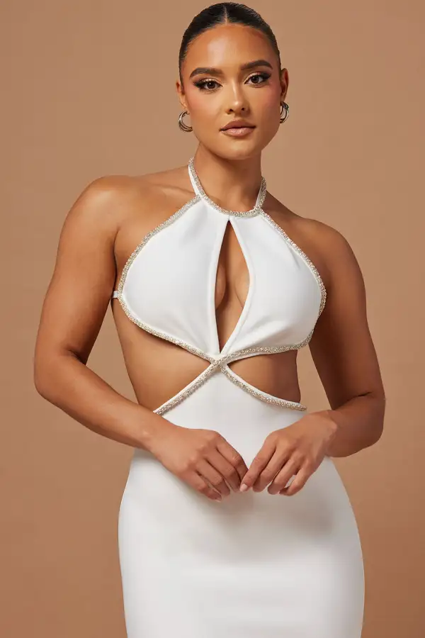 Vivica Embellished Maxi Dress - White