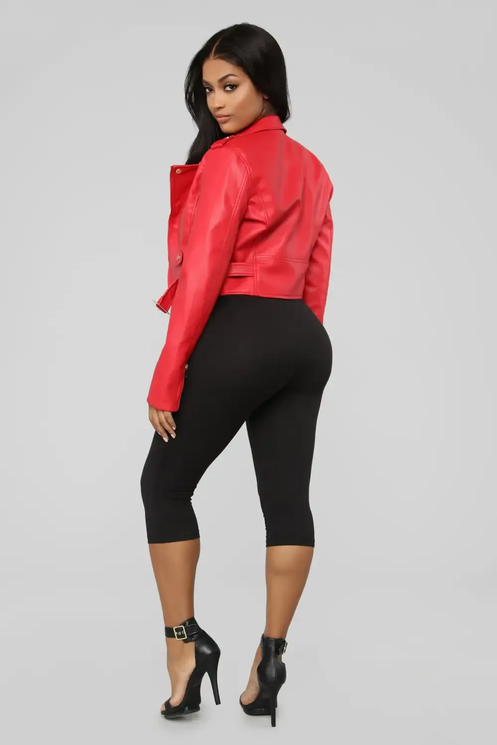 Remind Me Later Faux Leather Jacket - Red