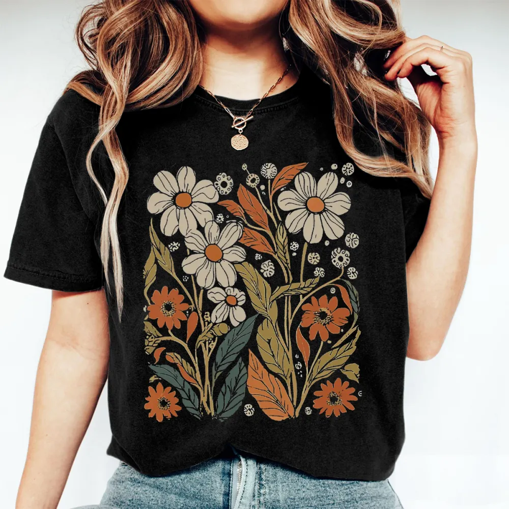 Boho WildFlowers Vintage Inspired T-Shirt