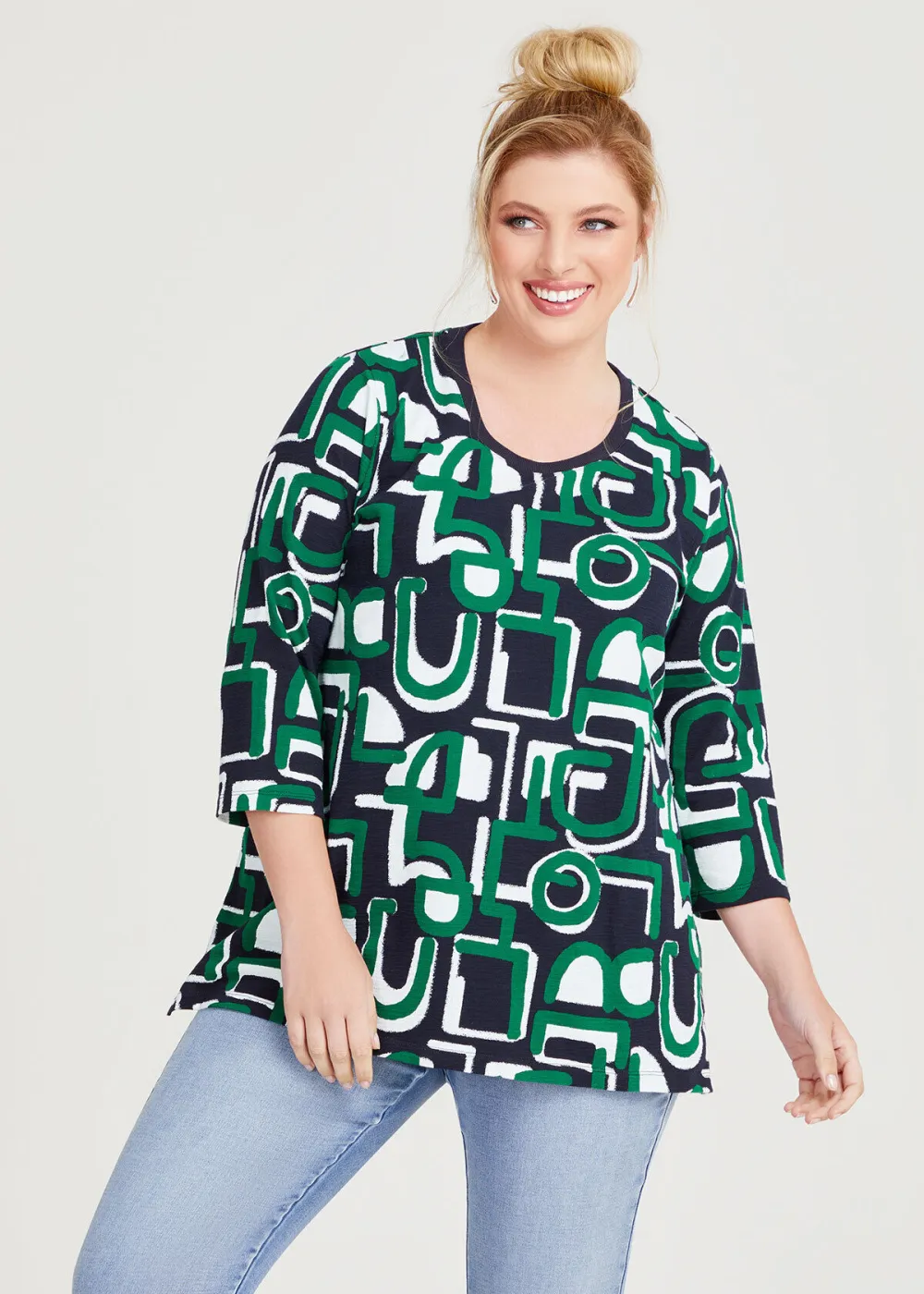 Cotton Textured Abstract Top