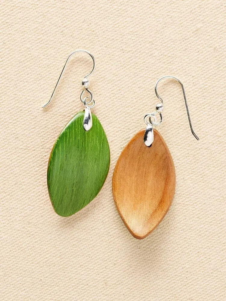 Forest Dreams Mini Leaf Wood Drop Earrings