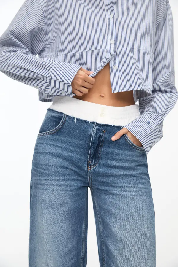 Jeans baggy cintura bóxer