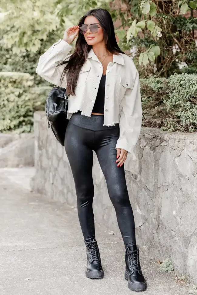 Need A Reason Stone Corded Raw Hem Jacket