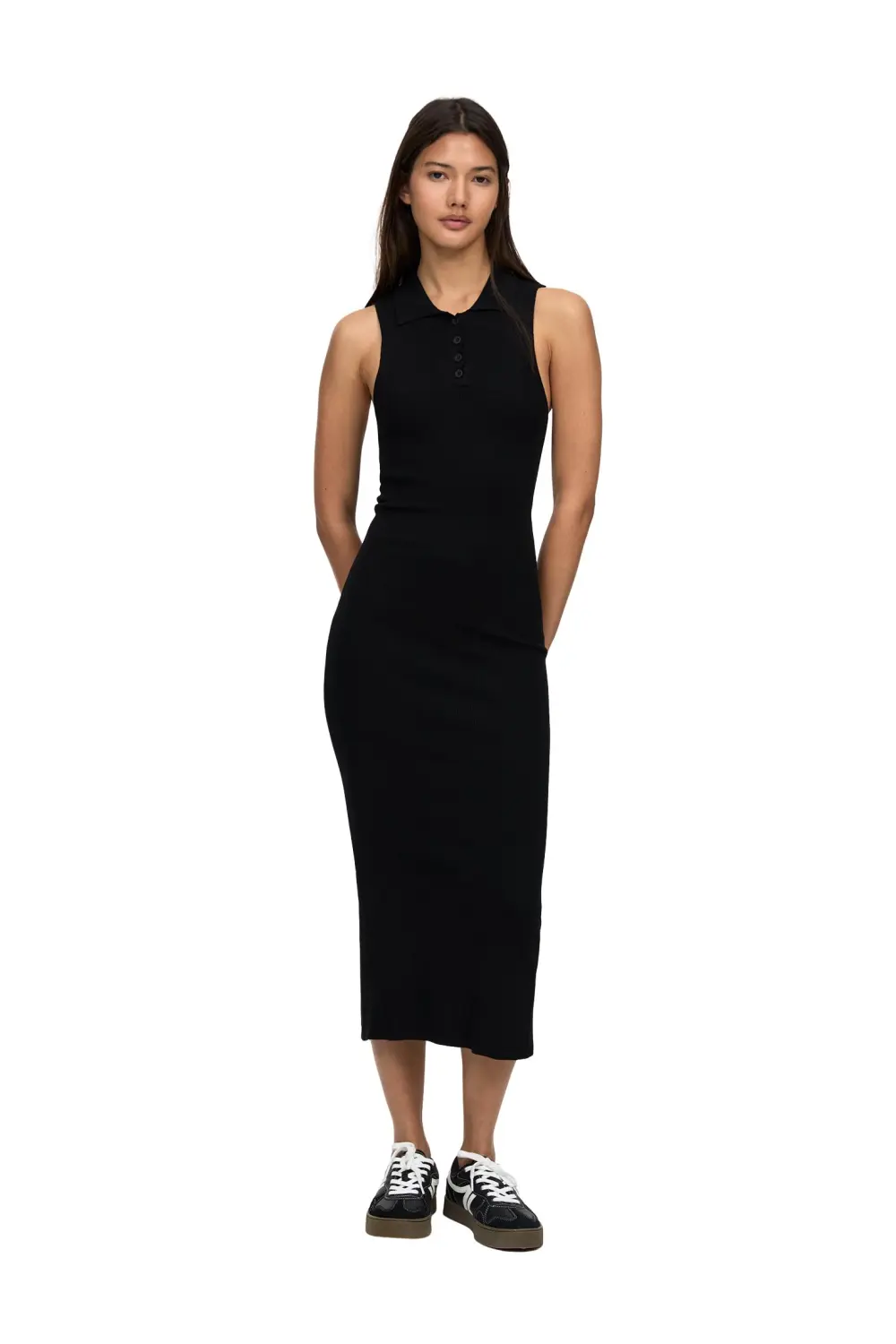 Vestido largo cuello polo