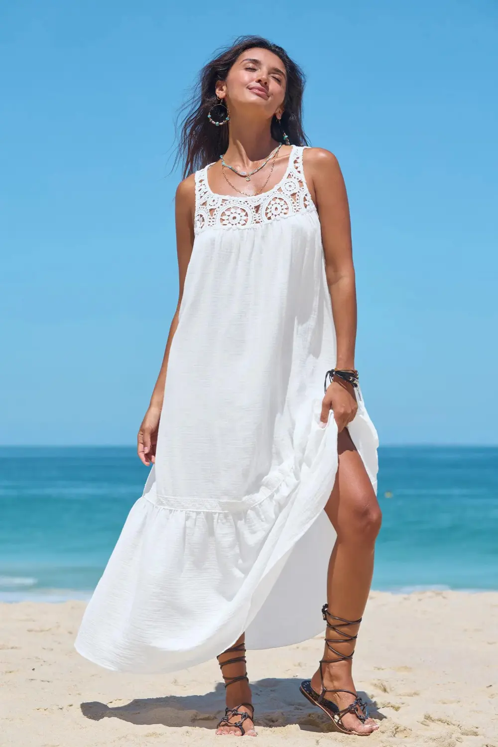 Pure Sands White Cover-Up Maxi Dress