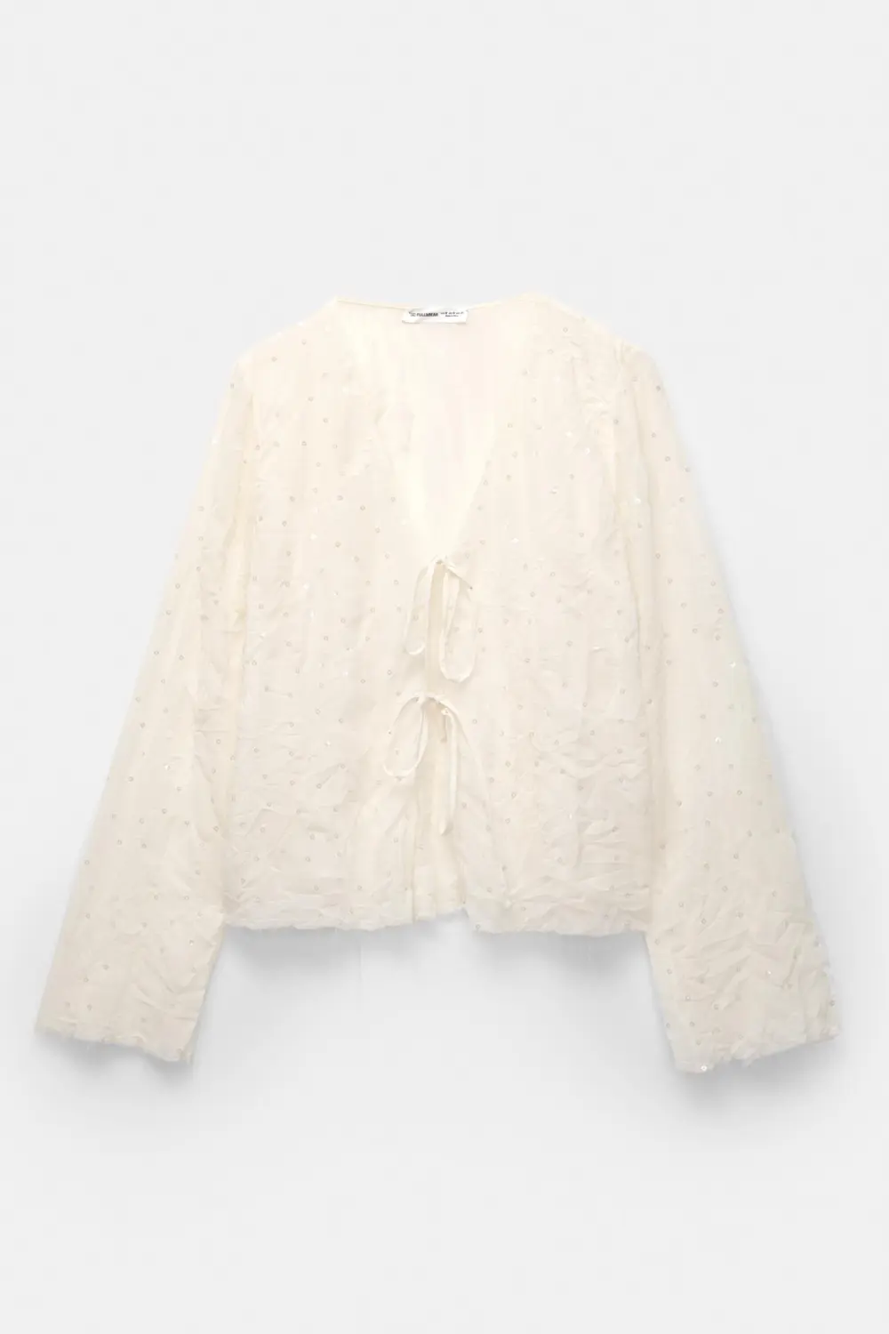 Sequined tulle blouse