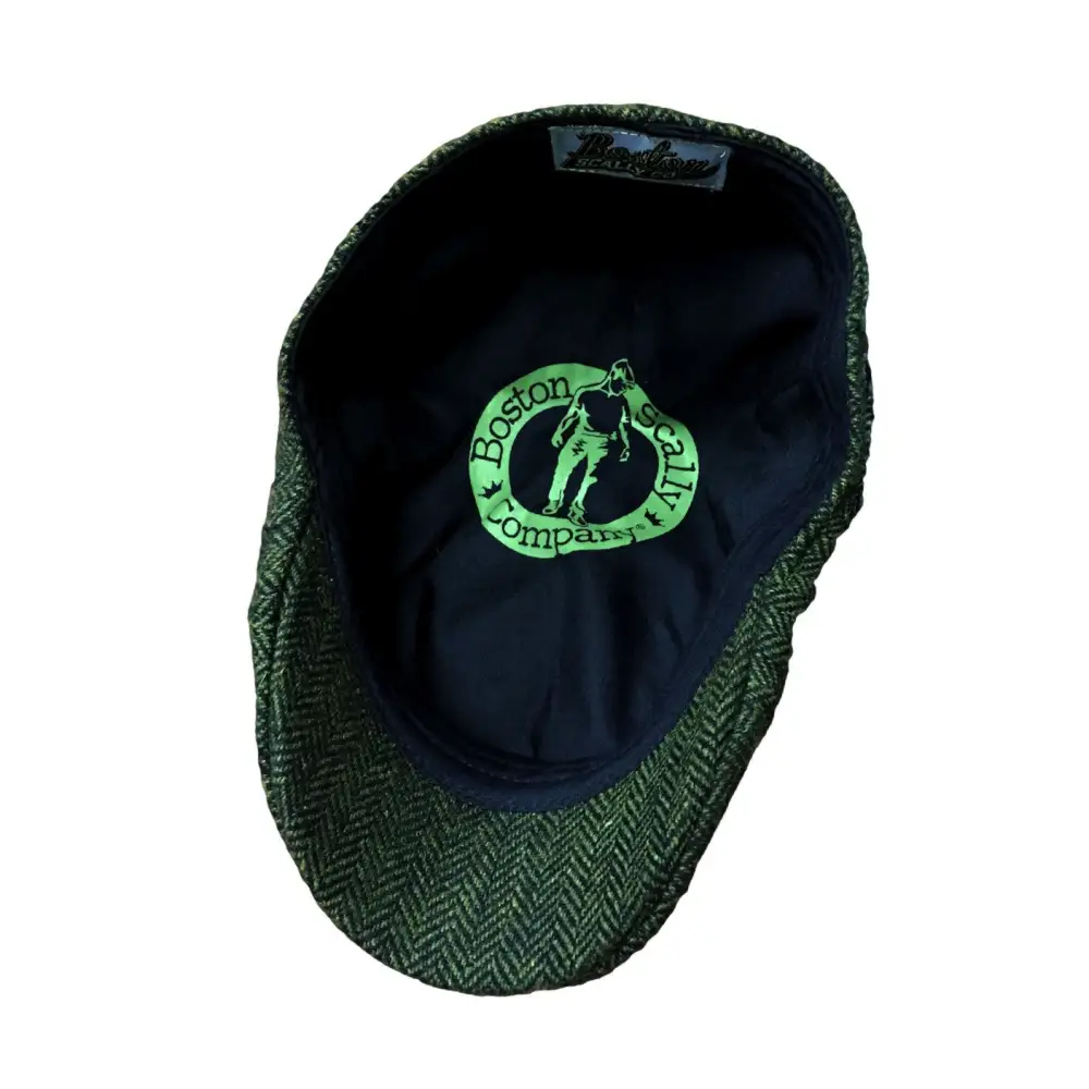 The Donnybrook Boston Scally Cap - Dark Olive Green Herringbone