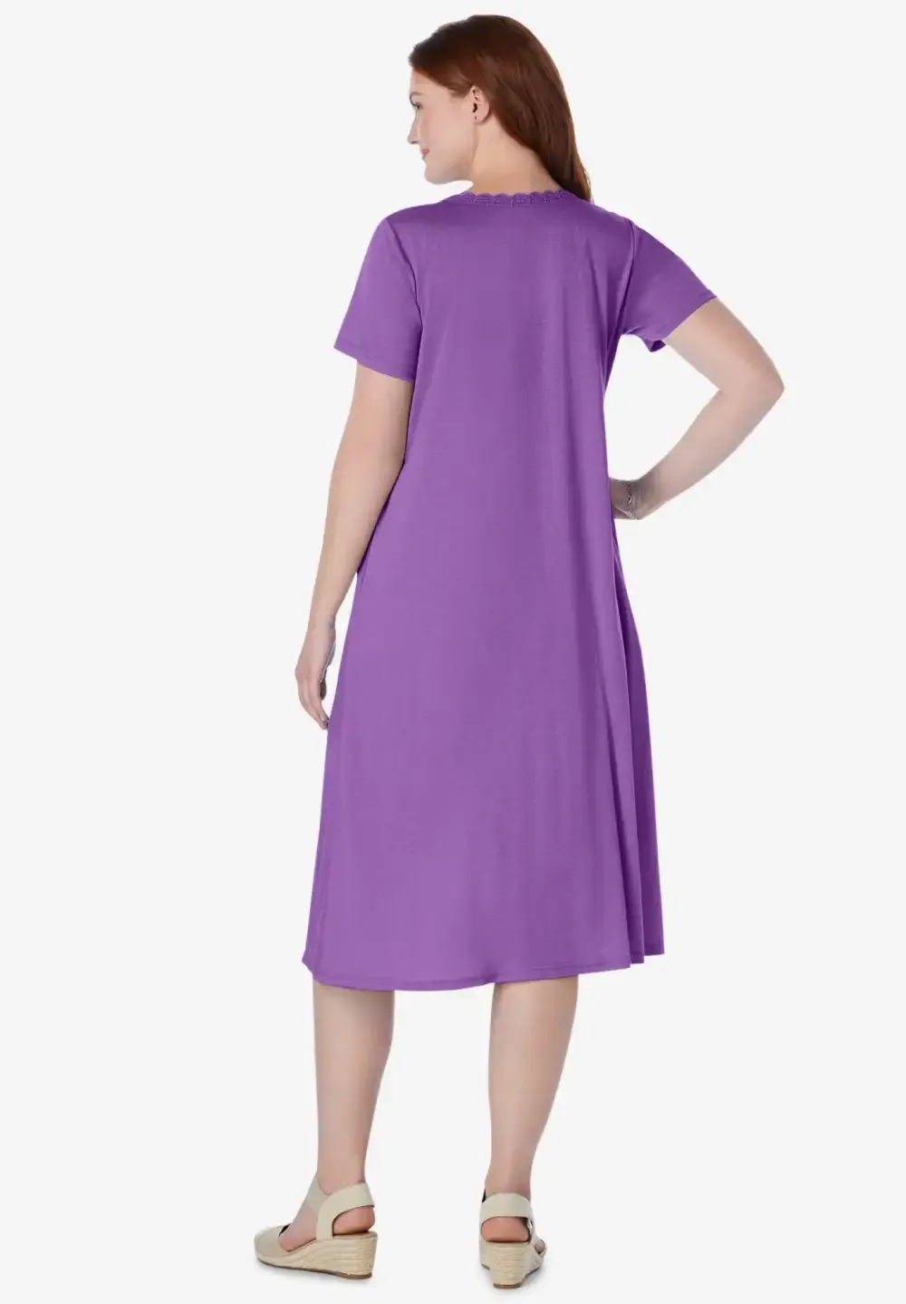 Embroidered Lace Bib Knit Dress