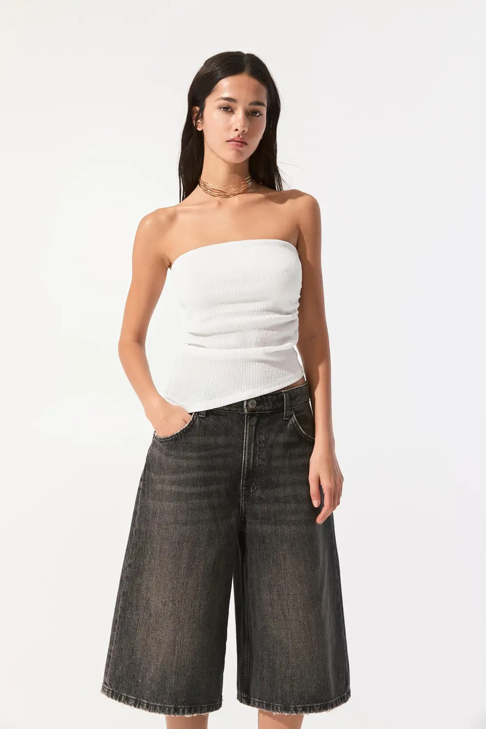 Asymmetric bandeau top