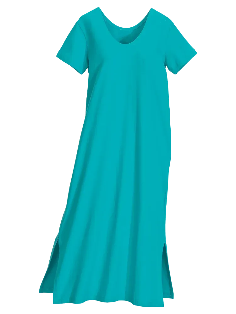 M.MAC Solid Color Cotton Knit Ankle-Length Dress