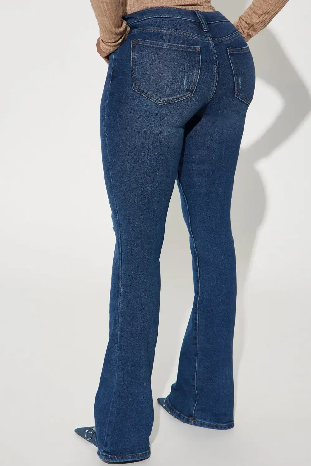 Off Roading Low Rise Flare Jeans - Medium Wash