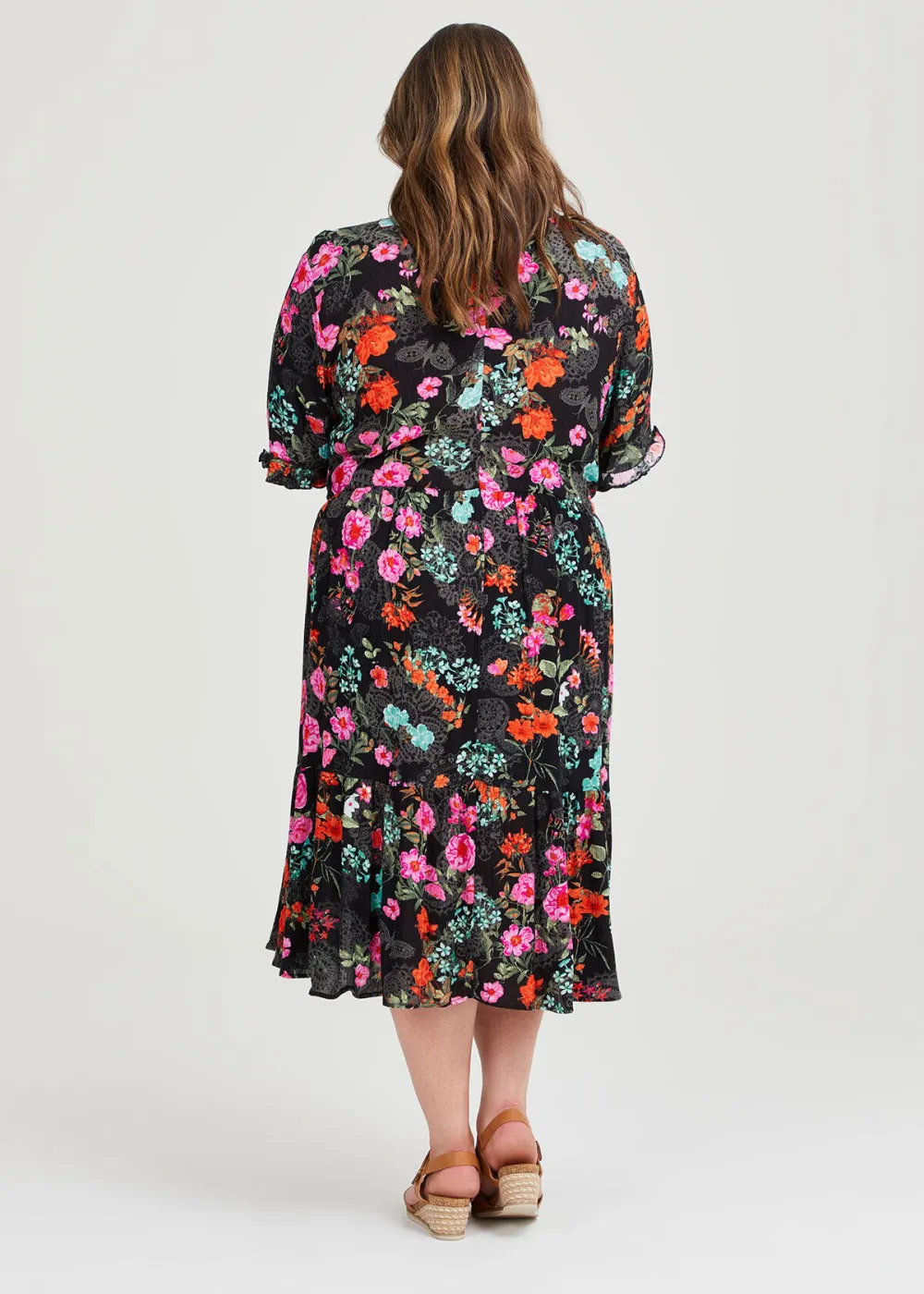 Ditsy Bloom Tier Natural Dress