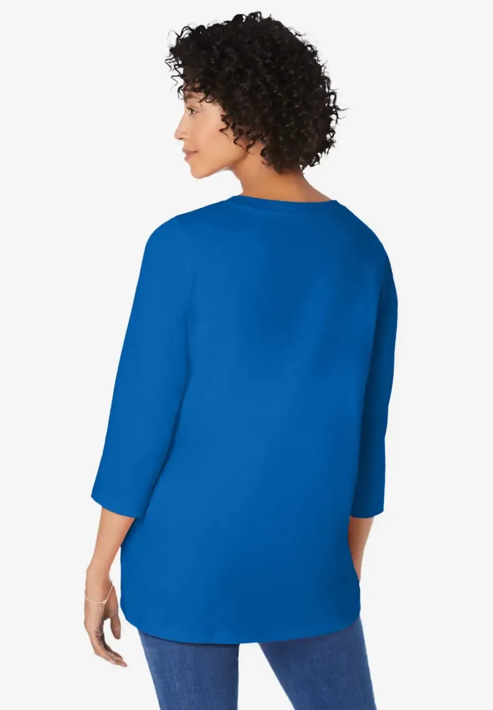 Perfect Three-Quarter Sleeve V-Neck Tunic
