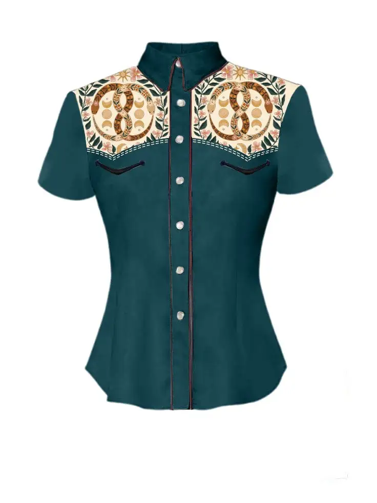 Women's Western Snake Symbol Print Shirt