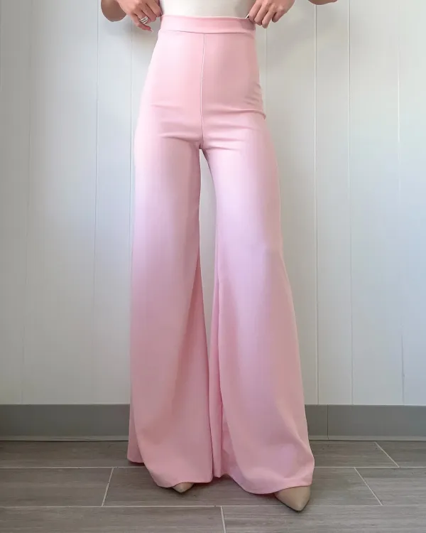 Sophistication Wide Leg Pants - Blush