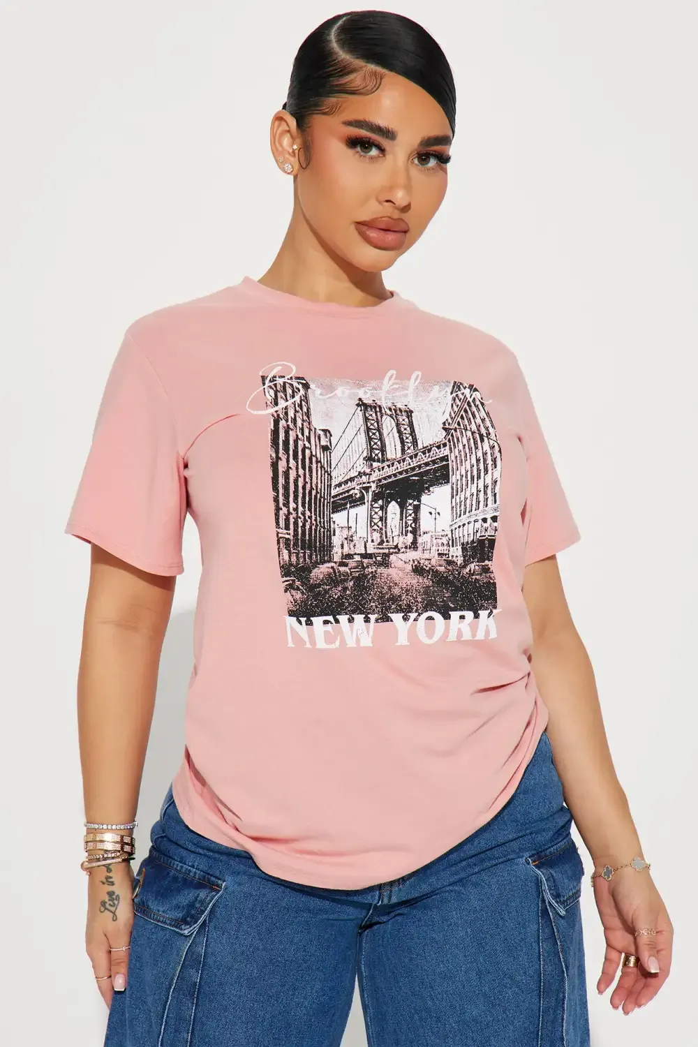 Brooklyn Baddie Short Sleeve TShirt - Mauve