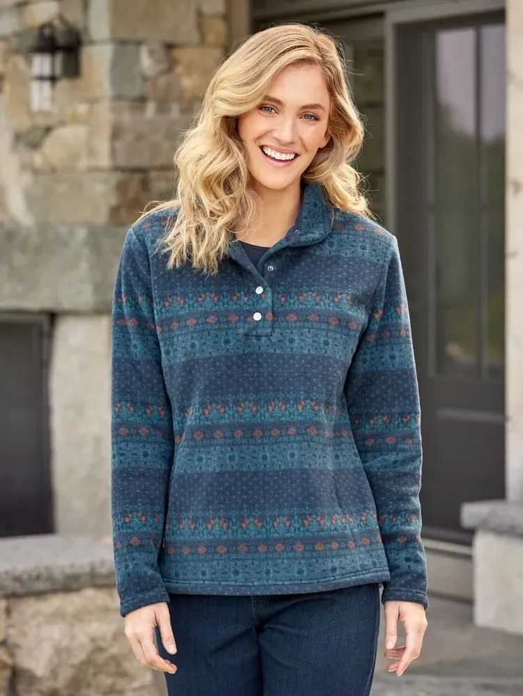 Women's Super-Soft Fleece Pullover With Shawl Collar
