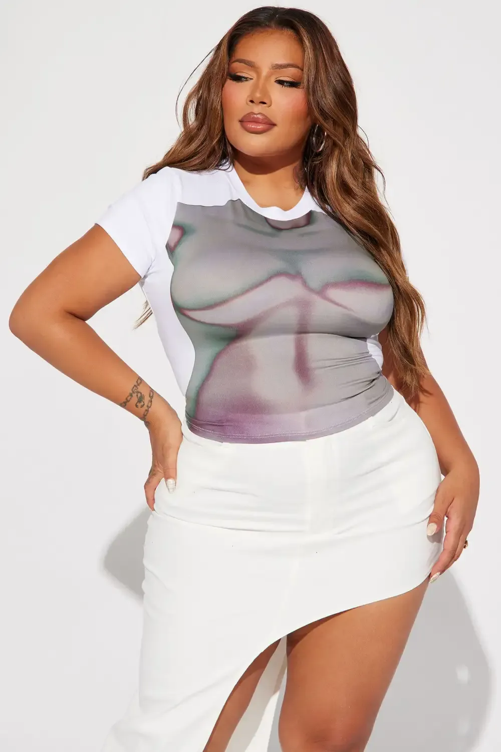 Shape Of Me Short Sleeve Top - White