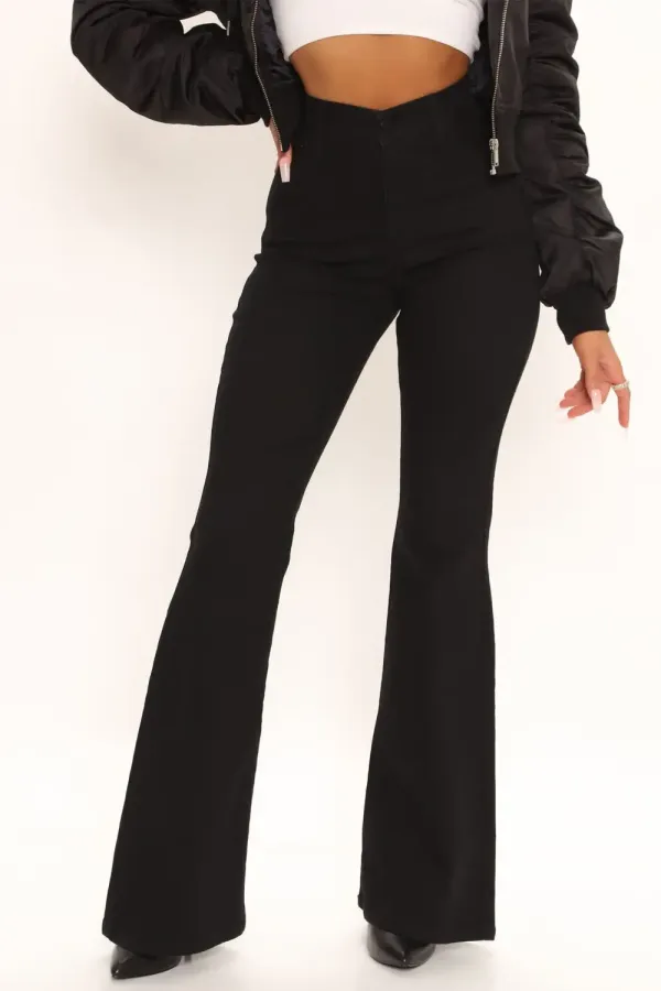 Classic Carolina High Rise Flare Jeans - Black