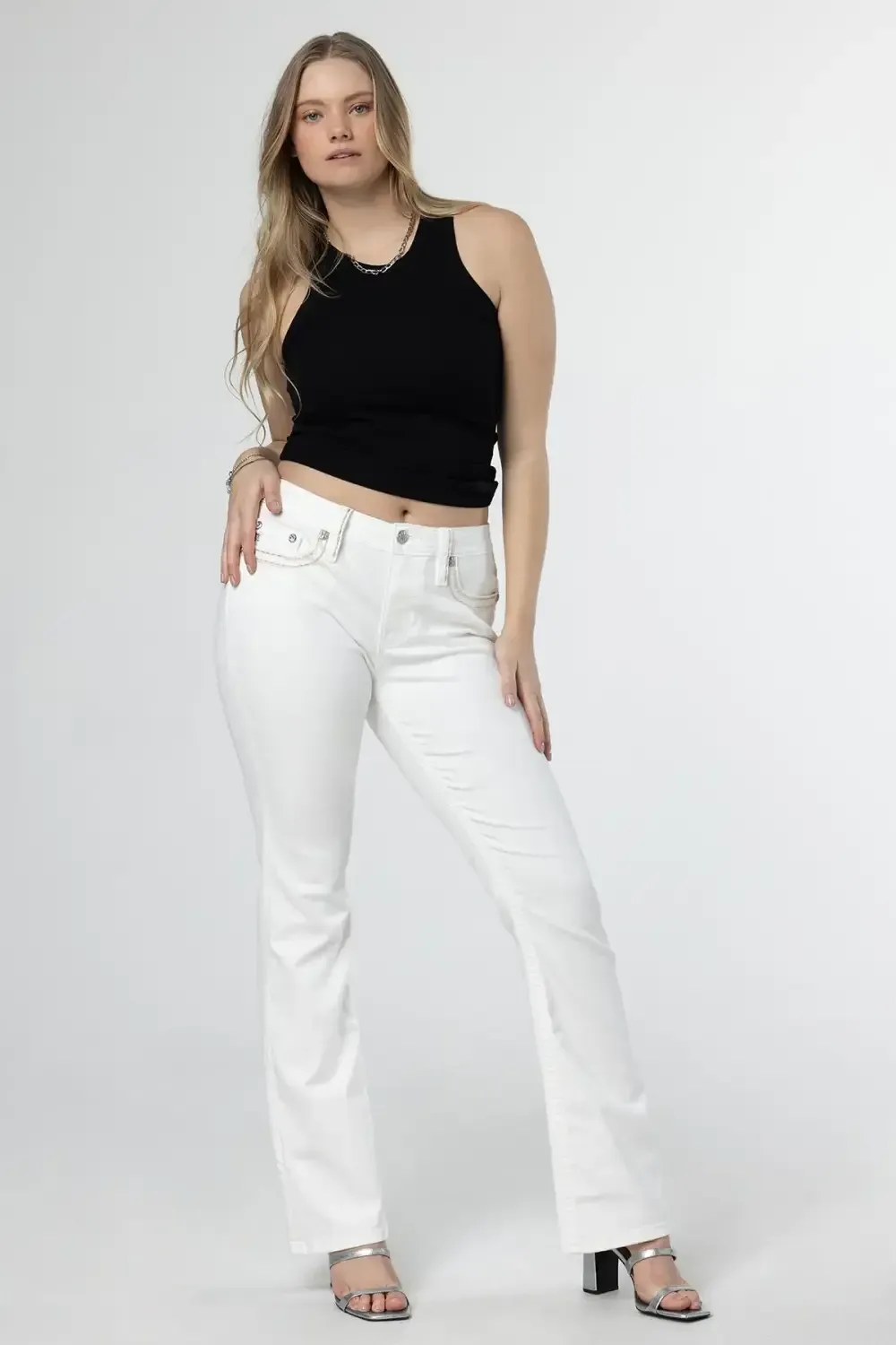 Classic White Bootcut Jeans
