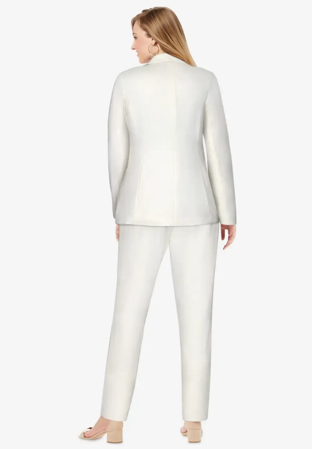 2-Piece Stretch Crepe Single-Breasted Pantsuit