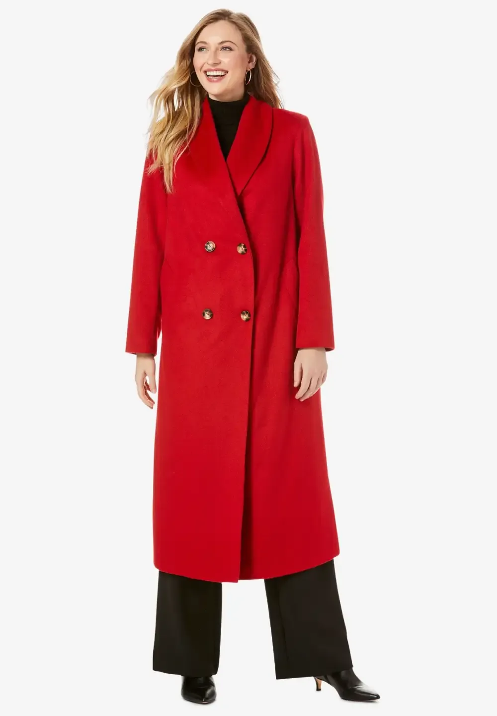 Long Shawl Collar Wool Coat