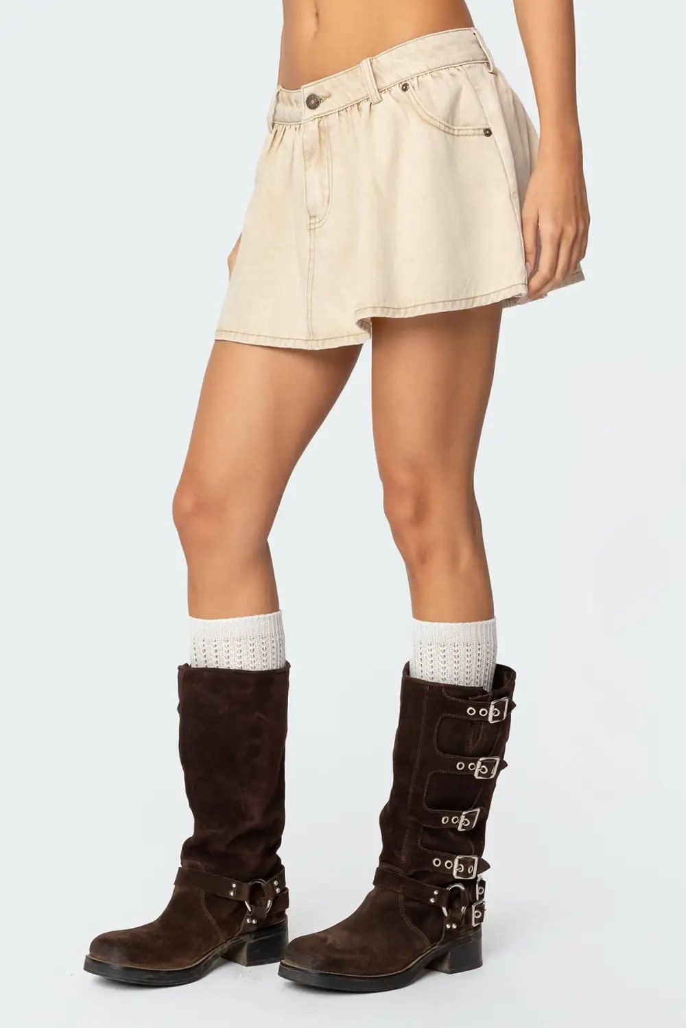 Peyton Flared Denim Mini Skirt