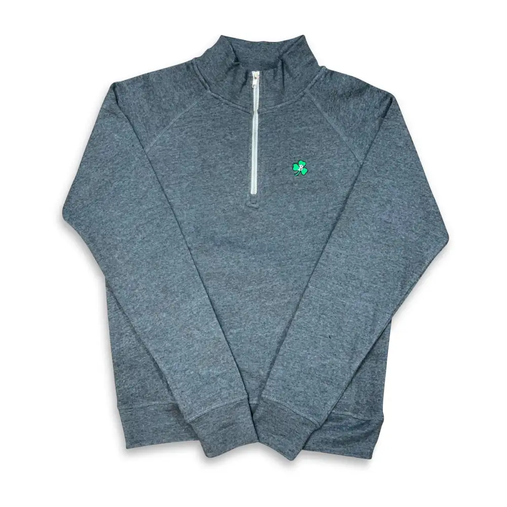 Boston Scally The Shamrock 1/4 Zip-Up Pullover - Charcoal Grey