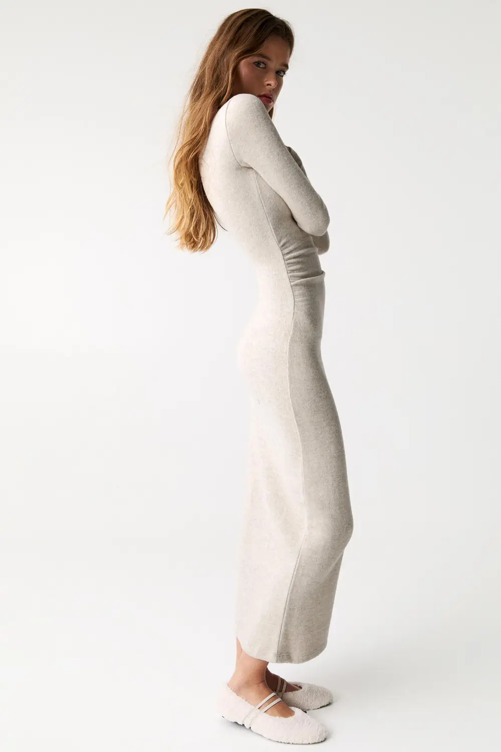 Vestido midi punto