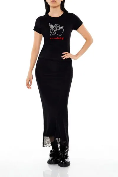 Ribbed Knit Tomboy Baby Tee