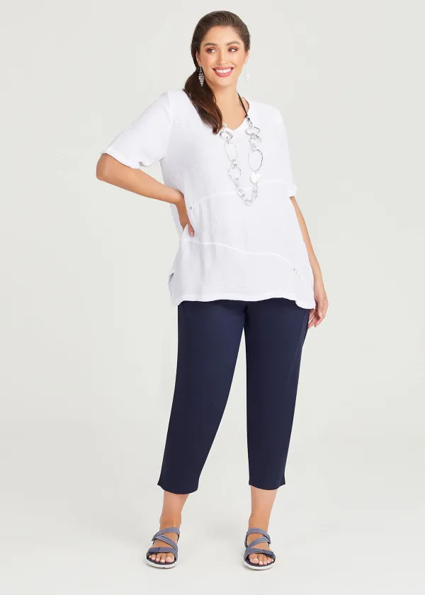 Seam Detail Crinkle Top