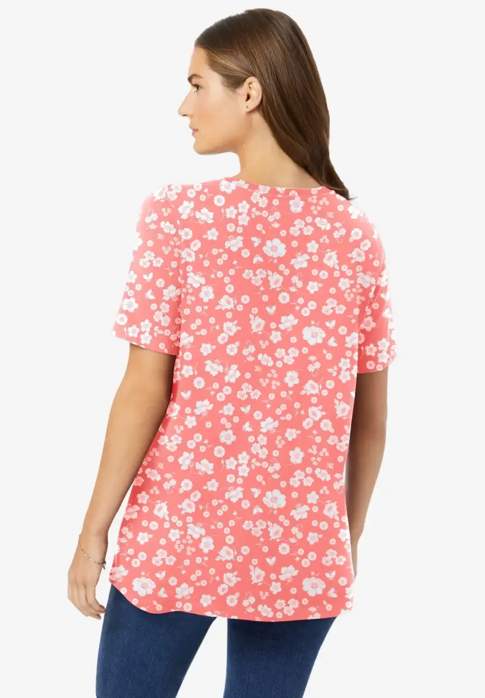 Perfect Printed Short-Sleeve Crewneck Tee