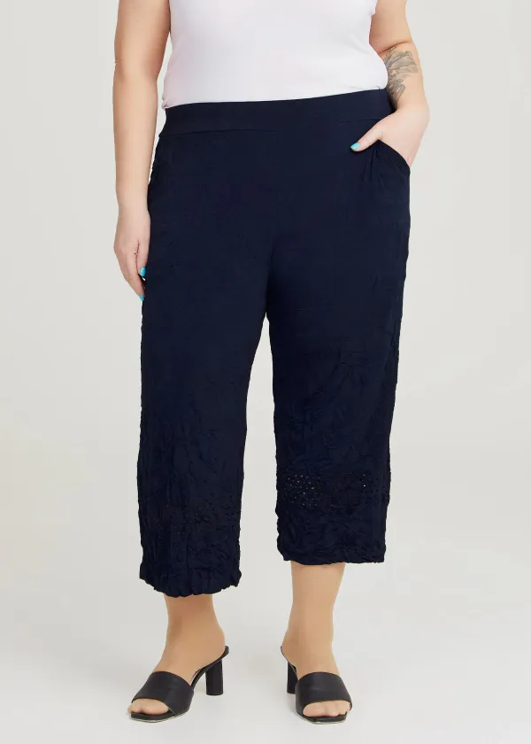 Laser Cut Crush Cullote Pant