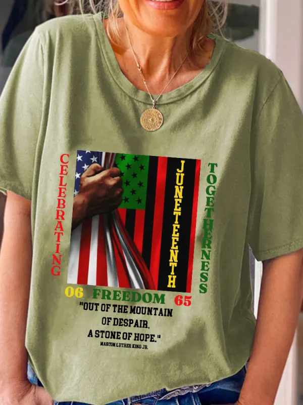 Women'S Celebrating Juneteenth Togetherness Round-Neck Short-Sleeved T-Shirt