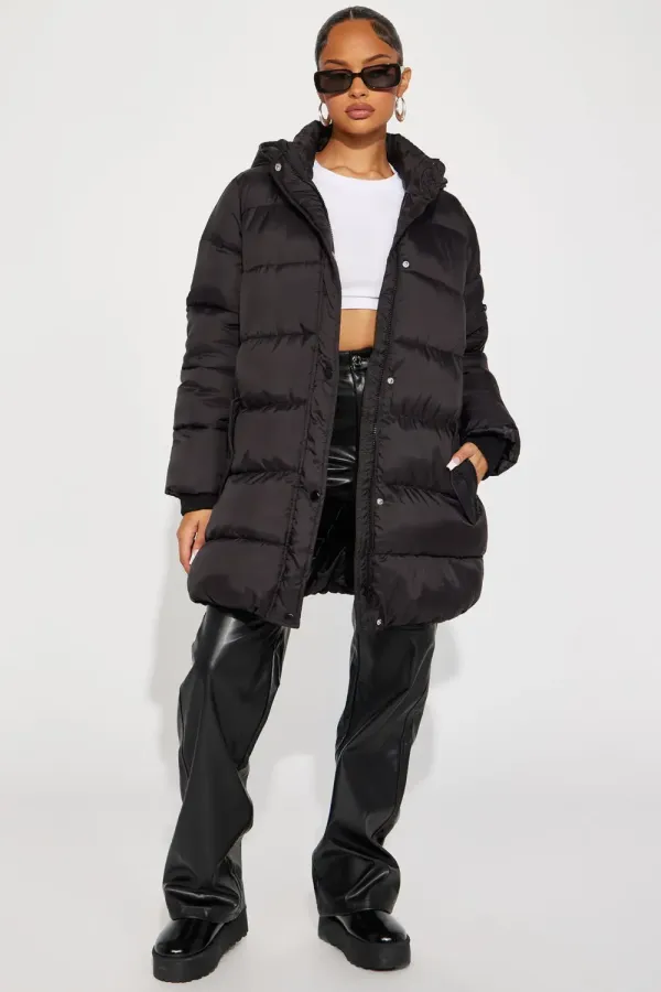 Snow Storm Puffer Jacket - Black