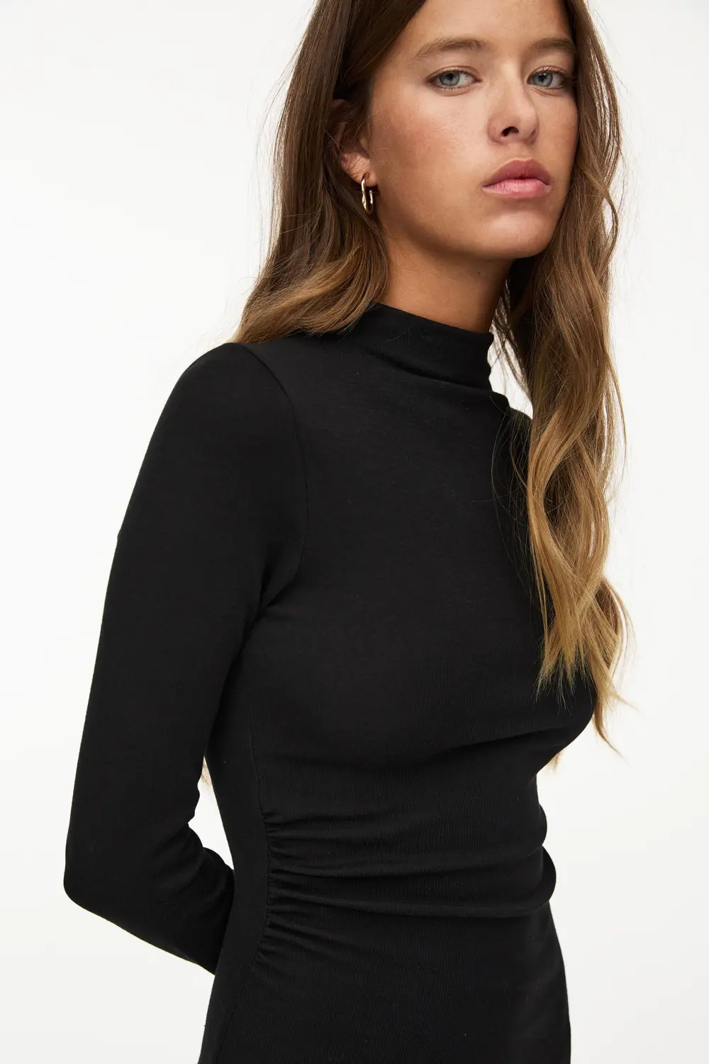 Vestido midi manga larga