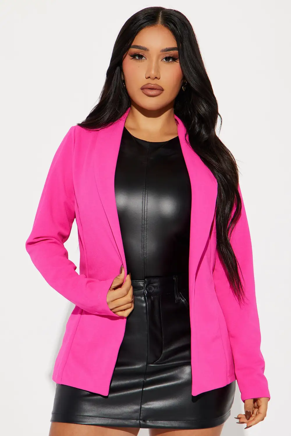 Make It Look Easy Blazer - Fuchsia