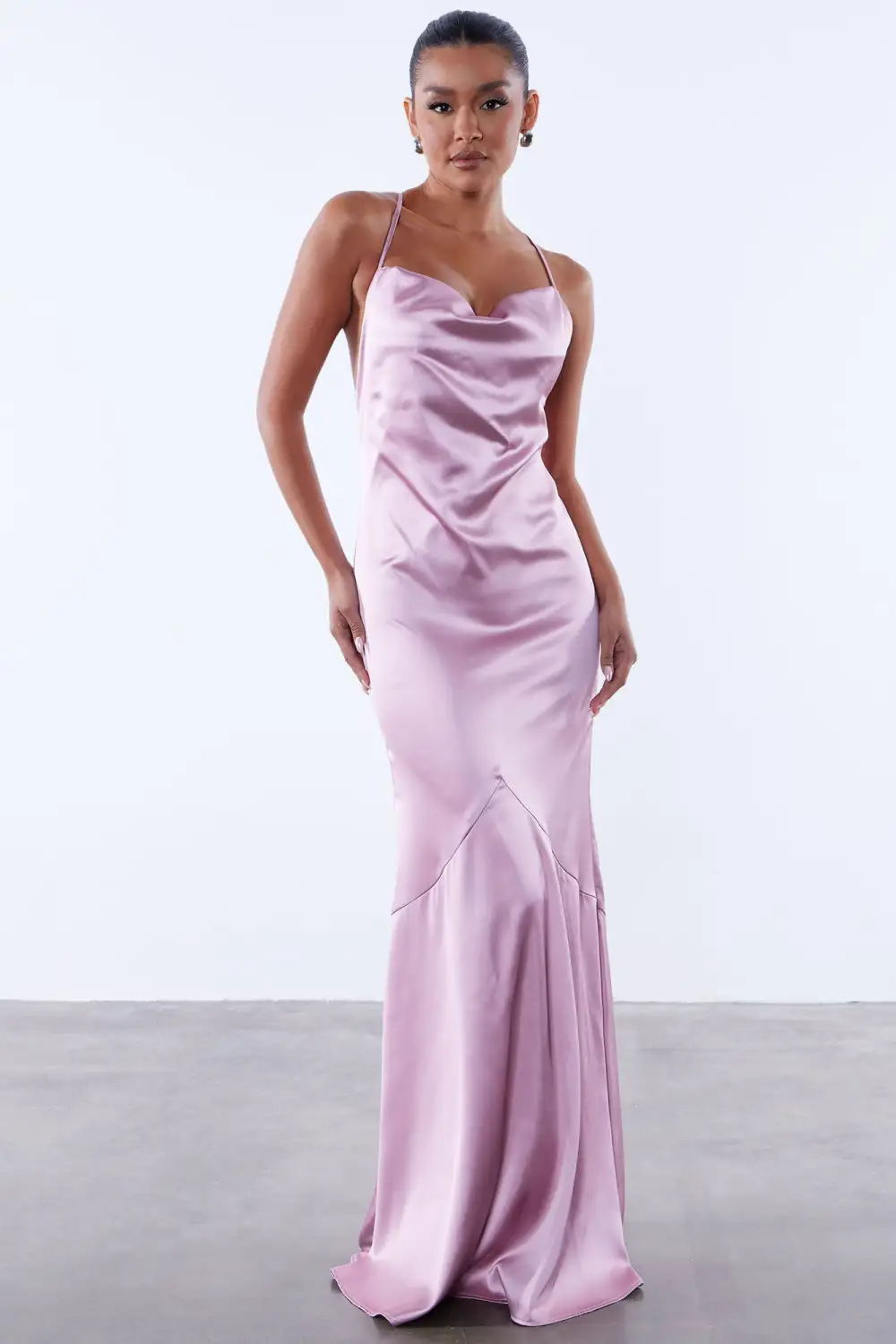 Alice Satin Maxi Dress - Mauve